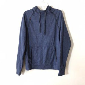 EUC Rhone Heather Blue Soft Cotton Blend Drawstring Hoodie Sweatshirt Mens Small